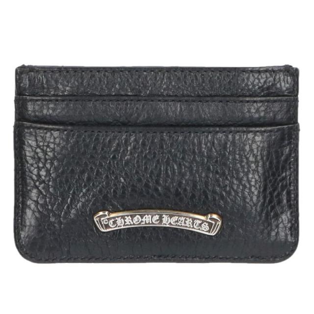クロムハーツ   DOUBLE SIDE ダブルサイド スクロールラベル付レザーカードケース 中古 SJ02