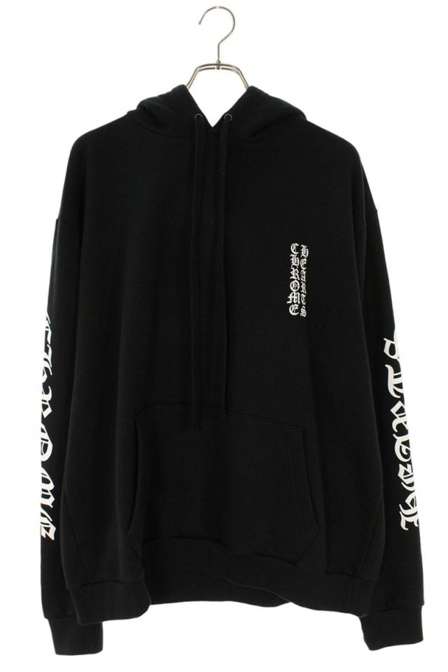 クロムハーツ サイズ:L  SWTSHRT PLVR アームロゴプリントプルオーバーパーカー 中古 SJ02