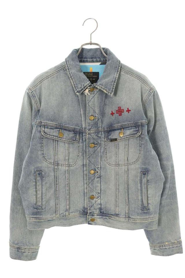 ポロラルフローレン サイズ:L  MNPOOTW16021338 Naiomi Glasses裏地ネイティブ柄デニムジャケット 中古 BS99