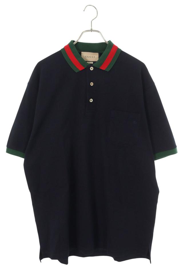 グッチ サイズ:XXL  701735 XJELJ ウェブストライプカラー半袖ポロシャツ 中古 BS99