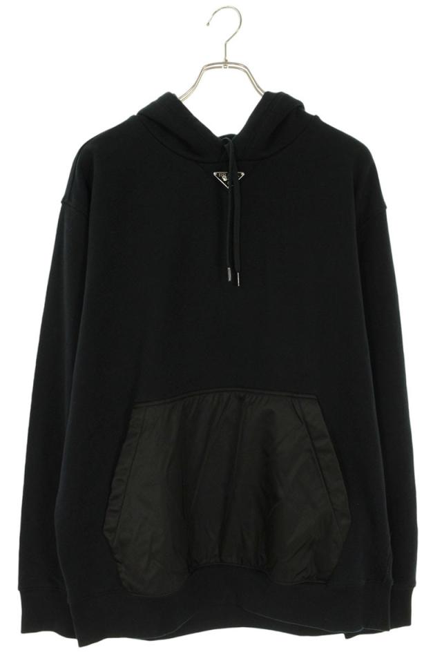プラダ サイズ:M  UJL45B RE-NYLON切り替えロゴプレートプルオーバーパーカー 中古 SS13