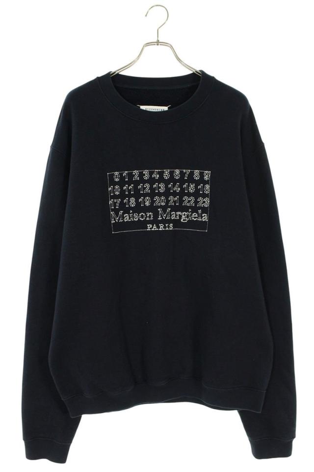 メゾンマルジェラ サイズ:50  S30GU0116 カレンダーロゴ刺繍クルーネックスウェット 中古 SB01