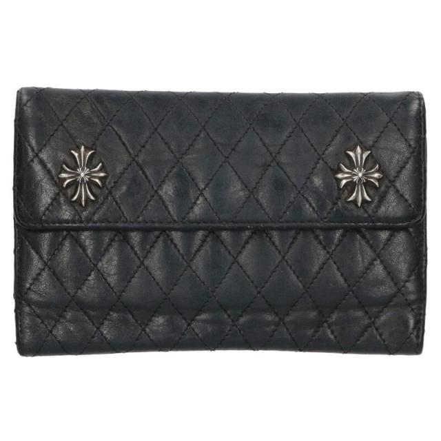 クロムハーツ   WAVE4 QLT 3SNP #4ウェーブキルティングレザー財布 中古 SS07