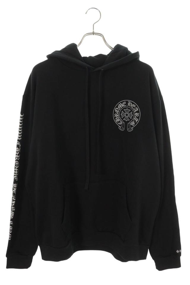 クロムハーツ サイズ:L  SWTSHRT PLV グリッターホースシューバックプリントパーカー 中古 SJ02