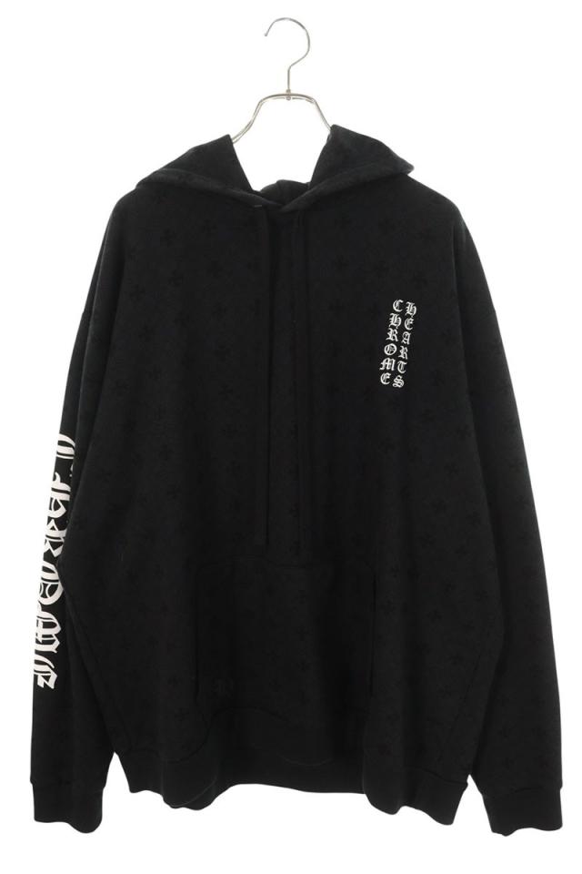 クロムハーツ サイズ:XXL  SWTSHRT PLV CHプラス総柄プルオーバーパーカー 中古 SS07