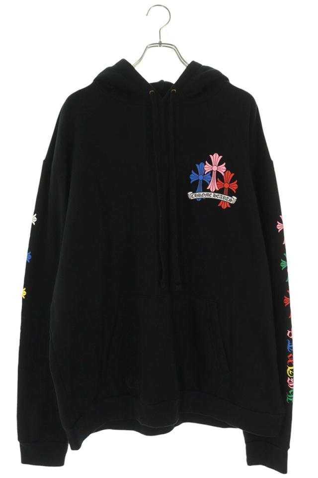 クロムハーツ サイズ:XL  MLTCOL CEM CRS HD PLVR マルチカラーセメタリークロスプリントプルオーバーパーカー 中古 OS06