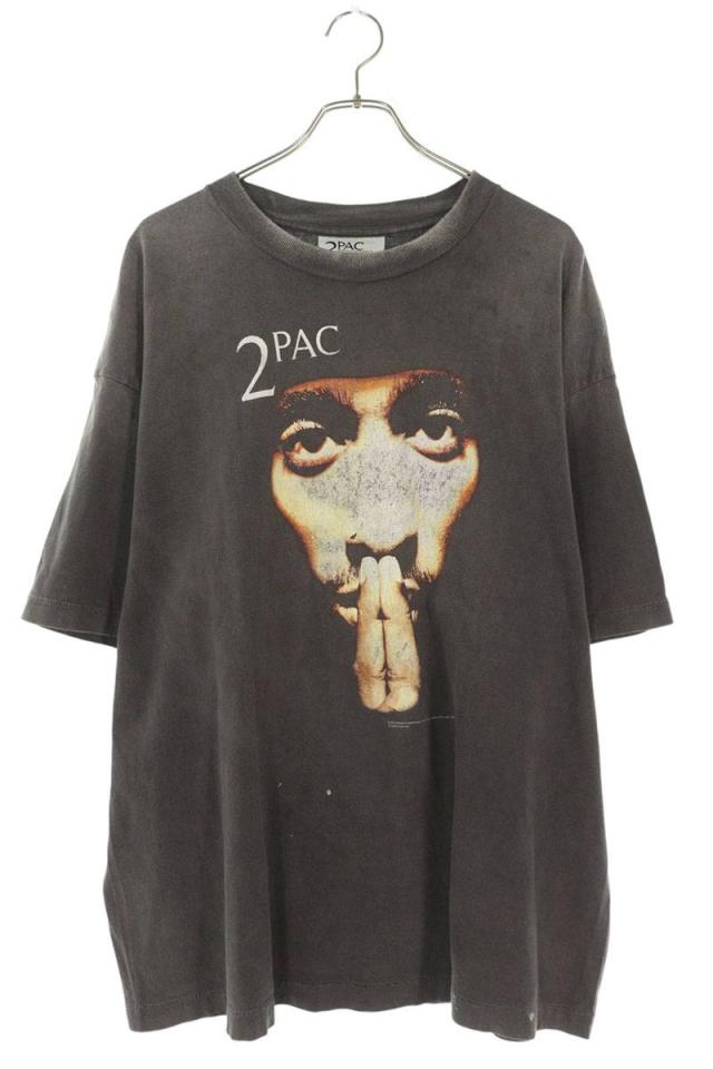 セントマイケル サイズ:XL  SM-HR8-0000-C14 2PAC TEE ヴィンテージ加工Tシャツ 中古 SB01