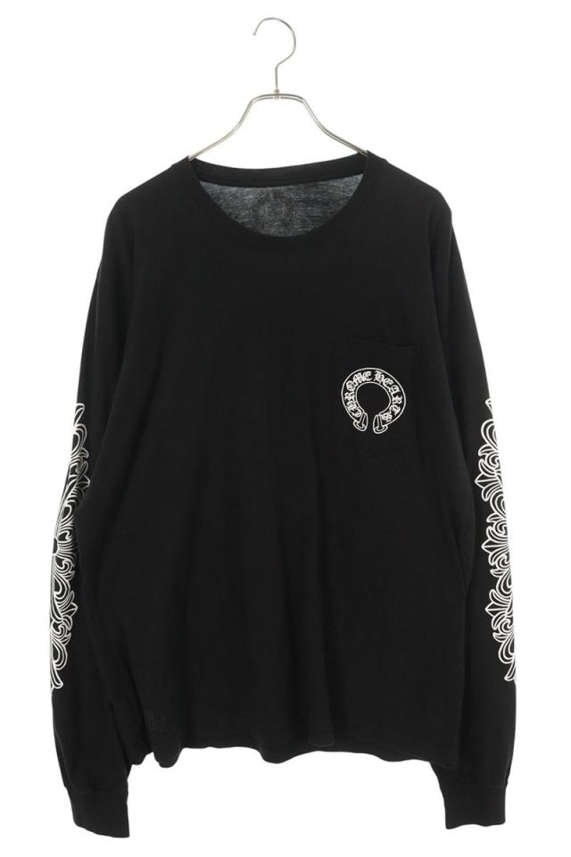 クロムハーツ サイズ:XL  CH L S 1 袖フローラルバックホースシュー長袖カットソー 中古 OS06