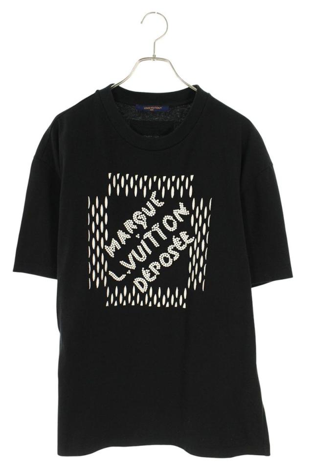 ルイヴィトン サイズ:XXL  24SS  RM241 NPL HQY71W エンブロイダードシグネチャーコットンTシャツ 中古 SB01