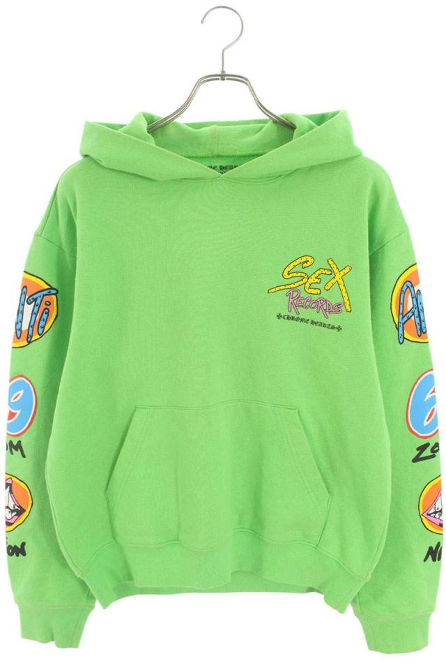 クロムハーツ サイズ:M  PPO SEXRCD GRN HD PLVR MATTY BOY sex recordsプリントパーカー 中古 OS06