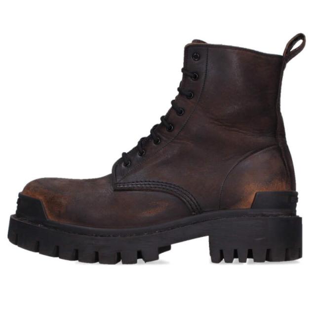バレンシアガ サイズ:43  670633 STRIKE BOOTIE エイジング加工エンジニアレザーブーツ 中古 OM10