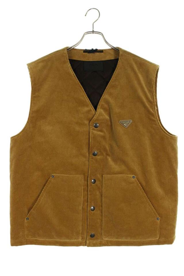 プラダ サイズ:XL  SGC701 三角ロゴプレートコーデュロイダウンベスト 中古 SB01