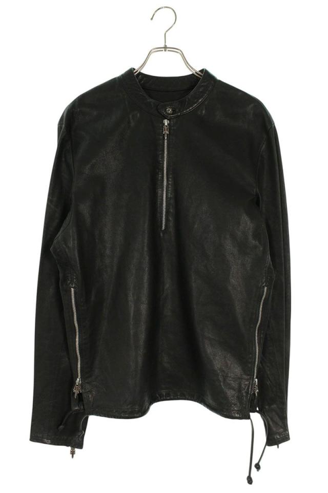 クロムハーツ サイズ:M  EZ RIDER ダガーハーフジップレザーレザージャケット 中古 SJ02