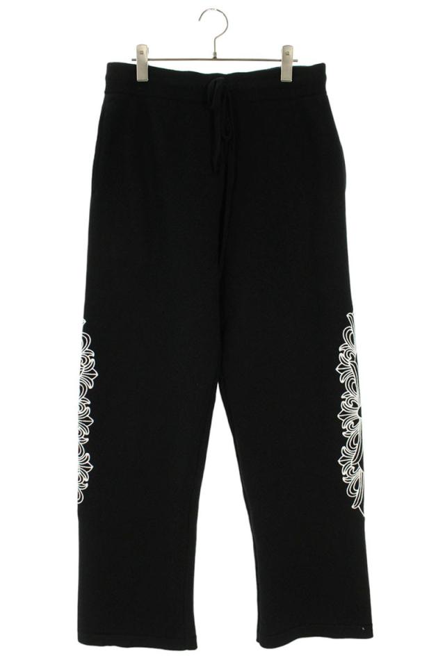 クロムハーツ サイズ:M  U LIFE SENTENCE フローラル刺繍カシミアニットロングパンツ 中古 SJ02