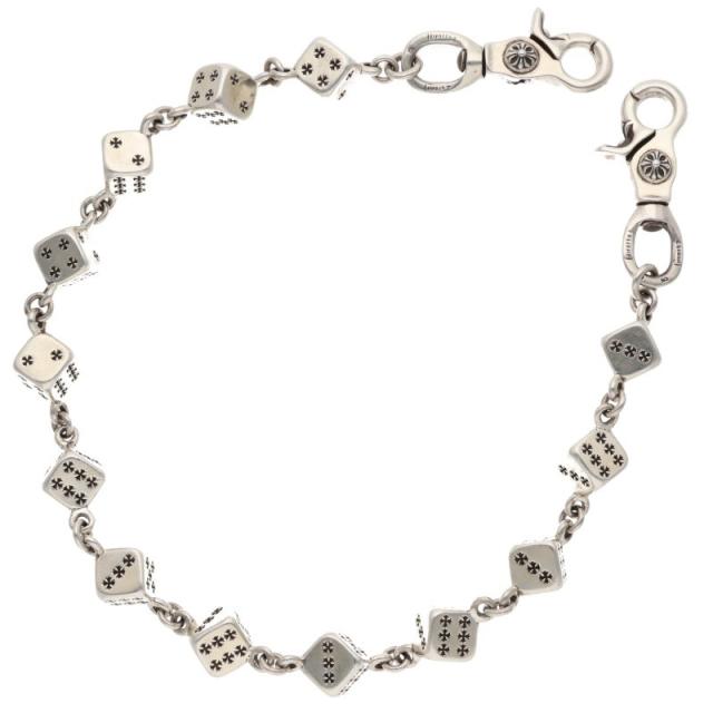 クロムハーツ サイズ:13LINK  DICE LINK-2 2クリップダイス シルバーウォレットチェーン 中古 GZ11