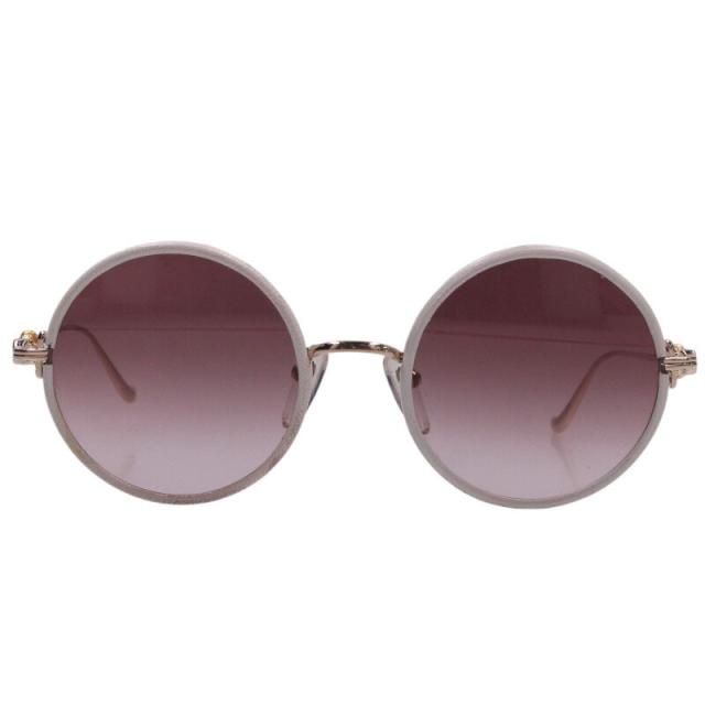 クロムハーツ OVARYEASY フローラルテンプルメタルフレームラウンド眼鏡 中古 SJ02