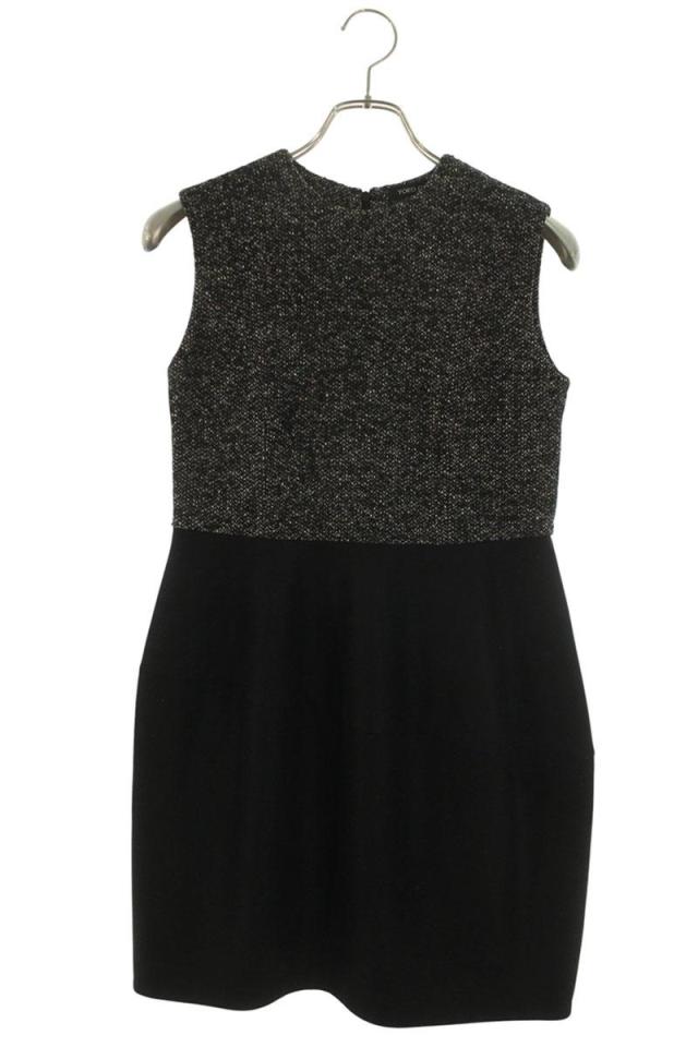 ヨーコチャン サイズ:38  YCD-046 ツイード切替ウールノースリーブワンピース 中古 BS99