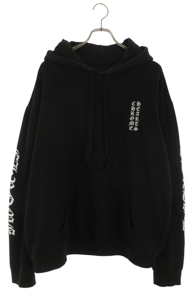 クロムハーツ サイズ:XL SWTSHRT PLV 袖ロゴプリントプルオーバーパーカー 中古 SS07