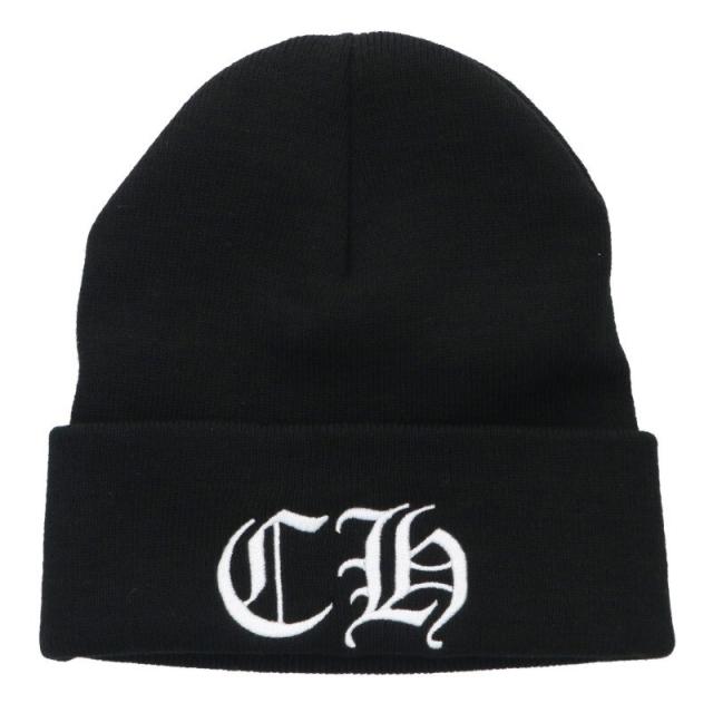 クロムハーツ サイズ:ONE SIZE  WOOL WATCH CAP ウールワッチキャップ CHロゴ刺繍ニットビーニー 中古 SS13