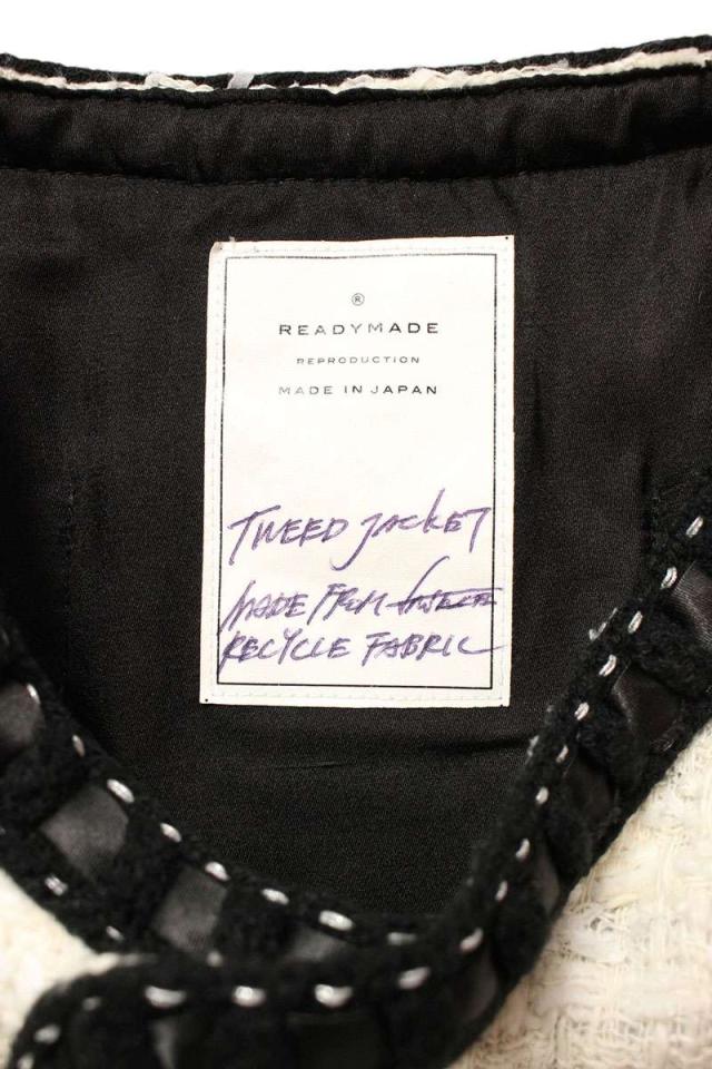 レディメイド サイズ:2 RE-TW-WH-00-01-263 TWEED JACKET ノーカラー