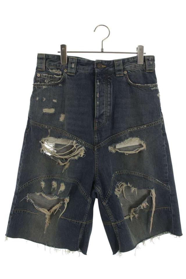 バレンシアガ サイズ:XS 831689 TSW71 ダメージ加工バギーハーフパンツ 中古 SS13