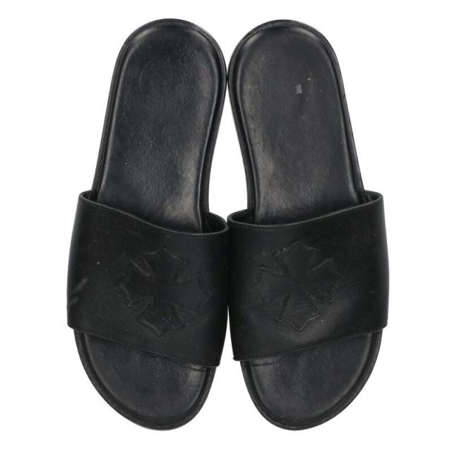 クロムハーツ サイズ:43  CH SLIDE LEATHER CHプラスパッチレザーサンダル 中古 FK04