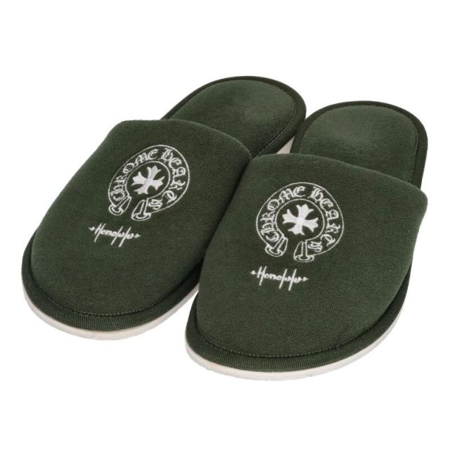 クロムハーツ HOTEL SLIPPER ホノルル限定ホースシュー刺繍スリッパ 中古 OS06
