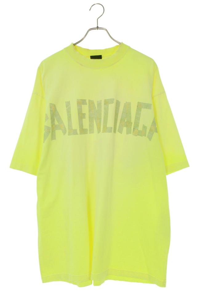 バレンシアガ サイズ:L 739784 TOVA9 テープロゴTシャツ 中古 OM10
