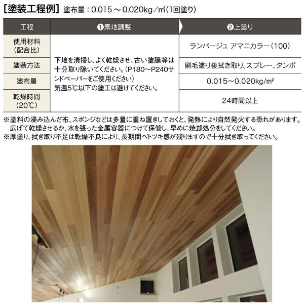 塗料 ランバージュ アマニカラー 4L カラレス ABC商会 ペンキ 木材塗料 植物由来 屋内用 家具 保護 木部 アマニ油 弁柄 木製品 天然 自然系塗料