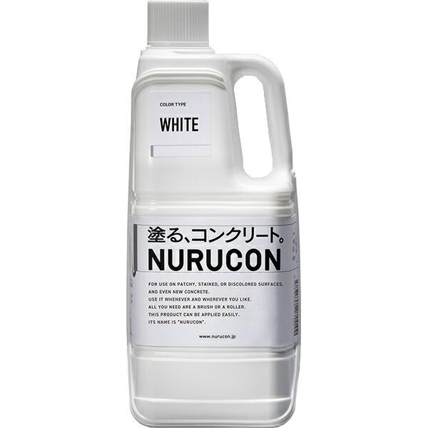 塗料 ヌルコン 2L ×6缶 ホワイト タイハク by QUEBIC ペンキ 水性塗料 水性ペンキ コンクリート用 化粧剤 化粧材 化粧仕上げ 水性コンクリート用化粧剤 NURUCON