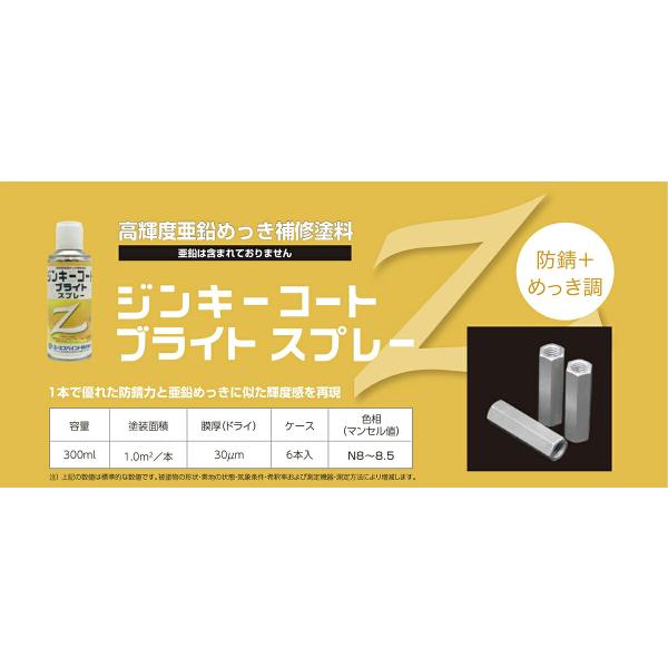 えの具 ジンキーコートブライト 吹きつける 300ml ×6本 エーエスペイント 日本えの具 吹きつけるえの具 しろがね色 メッキ吹きつける メッキペンキ塗り 吹きつける 錆止めえの具