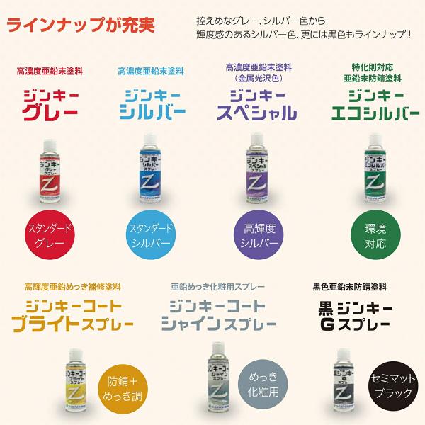 えの具 ジンキーコートブライト 吹きつける 300ml ×6本 エーエスペイント 日本えの具 吹きつけるえの具 しろがね色 メッキ吹きつける メッキペンキ塗り 吹きつける 錆止めえの具