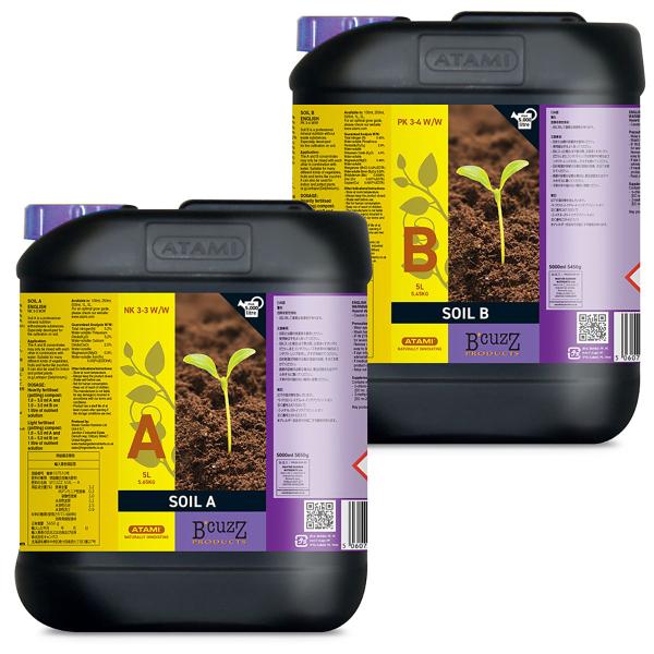 B'CUZZ SOIL(ビーカズ ソイル) A液 B液 各5L ATAMI 土耕栽培 肥料 肥料 B\u0027CUZZ SOIL (ビーカズ ソイル) A液 B液 各1L ATAMI