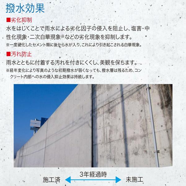 塗料 ワイティープルーフC 4L ABC商会 ペンキ 水性 水性塗料 コンクリート塗料 コンクリート 保護 撥水 長期間 持続 防汚 耐久性 劣化 抑制 紫外線カット_3
