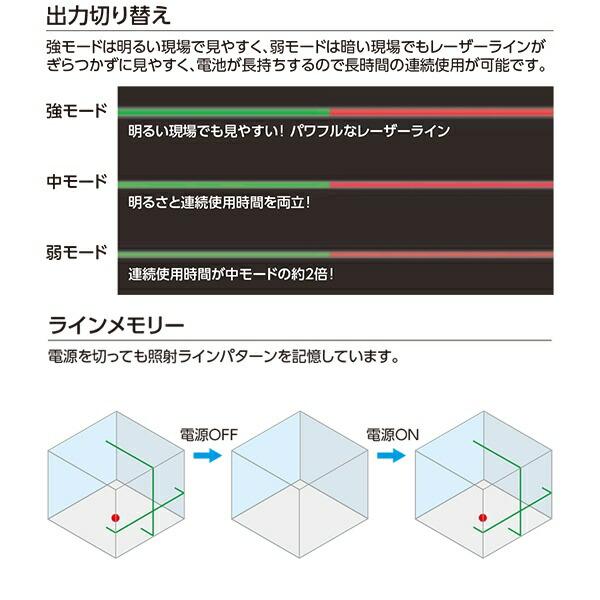 レーザー墨出し器 レーザーロボ LEXIA 51 グリーン 70845 シンワ測定 グリーンレーザー墨出し器 レーザー 墨出し器 水平 墨出しレーザー 水平器 レーザー_4