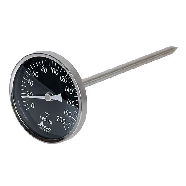 温度計 丸T字型 V-4 白目盛 φ8×20cm 73012 シンワ測定 温度計 アナログ 土壌 温度管理 園芸 アスファルト 温度
