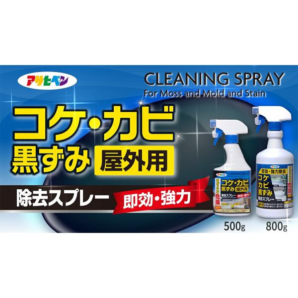 カビ取り 屋外用 コケ・カビ・黒ずみ除去スプレー 500g ×15本 アサヒペン カビ取り剤 木材 カビ取りスプレー コケ取り コケカビ取りスプレー コケ 汚れ 外壁_1
