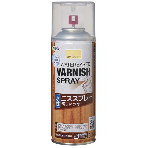 ニス 吹きつける 水溶性ニス吹きつける 300ml ×6本 澄み切った (せつ然たる) アサヒペン 水溶性ニス フローリング ニス フローリングニス 吹きつけるニス 用木えの具 ニス吹きつける