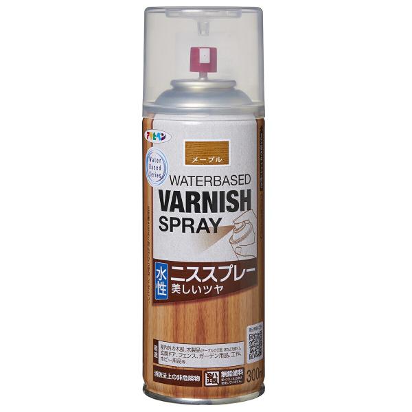 ニス 吹きつける 水溶性ニス吹きつける 300ml ×6本 メープル アサヒペン 水溶性ニス フローリング ニス フローリングニス 吹きつけるニス 用木えの具 ニス吹きつける