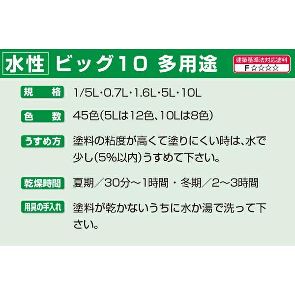 塗料 水性ビッグ10 多用途 10L クリーム色 アサヒペン 水性塗料 ペンキ 水性 水性ペンキ 錆止め塗料 超耐久 防カビ 防さび 無臭 多用途 劣化防止_5