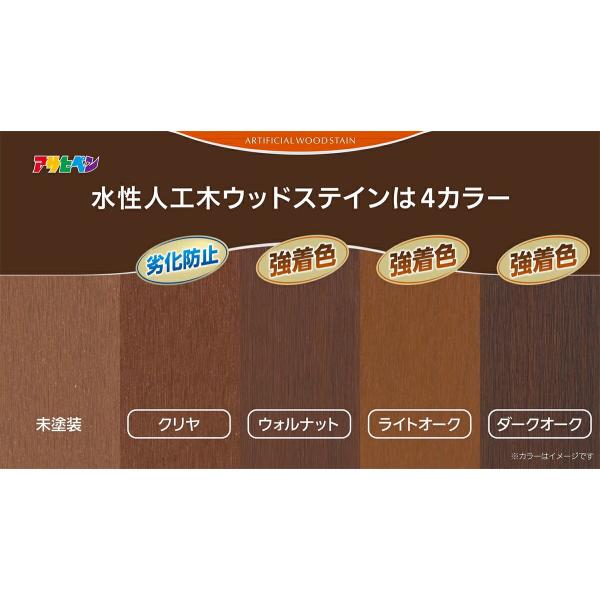 塗料 水性人工木ウッドステイン 1.8L ×6缶 ライトオーク アサヒペン 水性塗料 ペンキ 水性 水性ペンキ ウッドデッキ 塗料 防カビ 防藻 低臭 劣化 速乾