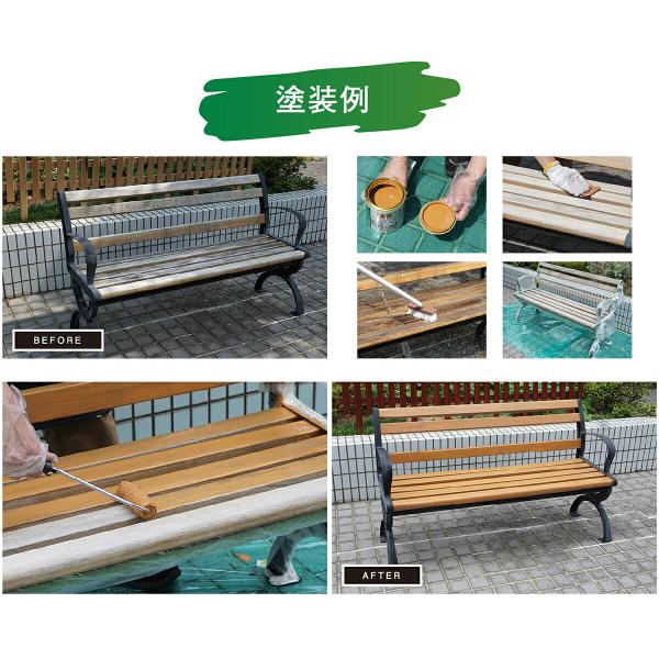 塗料 水性強着色ウッドステイン 3L ×4缶 ライトオーク アサヒペン 水性塗料 ペンキ 水性 水性ペンキ 防腐剤 木材 ウッドデッキ 塗料 防カビ 防虫 撥水 防藻_2