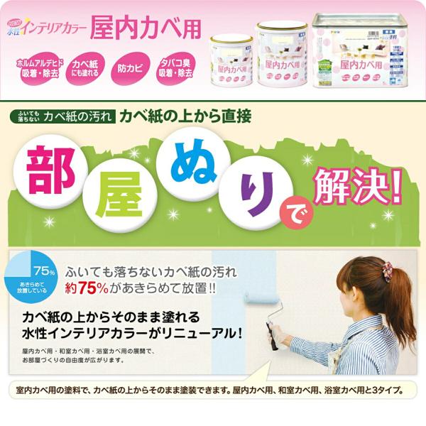 塗料 NEW水性インテリアカラー 屋内カベ用 5L ホワイトブルー アサヒペン 水性塗料 ペンキ 水性 水性ペンキ 壁紙 ペンキ 壁紙の上から塗るペンキ 防カビ_1