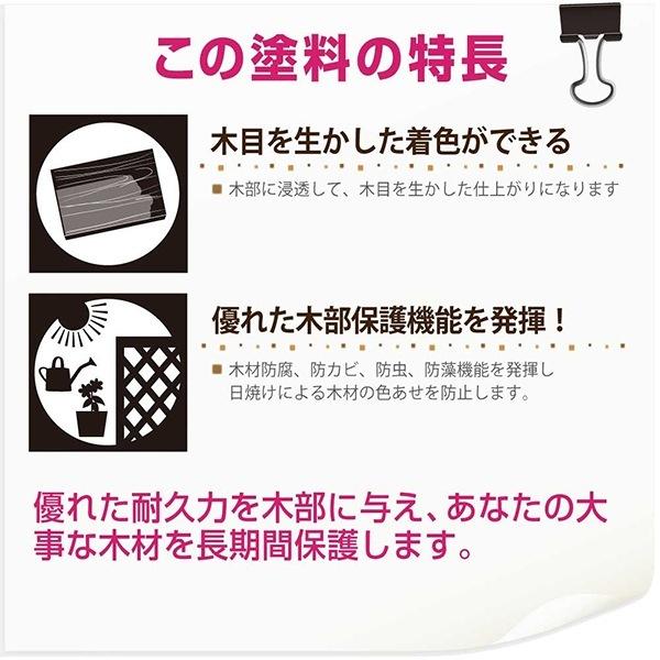 塗料 油性木部保護塗料 14L チーク カンペハピオ ペンキ 油性 油性塗料 防腐剤 木材 ウッドデッキ 塗料 UVカット 防虫 防カビ 防藻 屋外 木部 保護_4