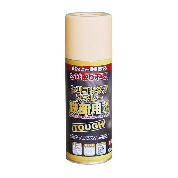 塗料 油性シリコンタフスプレー 300ml ×12本 クリーム ニッペ スプレー塗料 スプレー 油性塗料 ペンキ 油性 錆の上から塗れる塗料 錆止め 高耐久 塗装