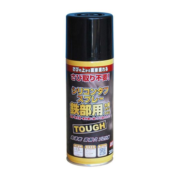 塗料 油性シリコンタフスプレー 300ml ×12本 ブラック ニッペ スプレー塗料 スプレー 油性塗料 ペンキ 油性 錆の上から塗れる塗料 錆止め 高耐久 塗装
