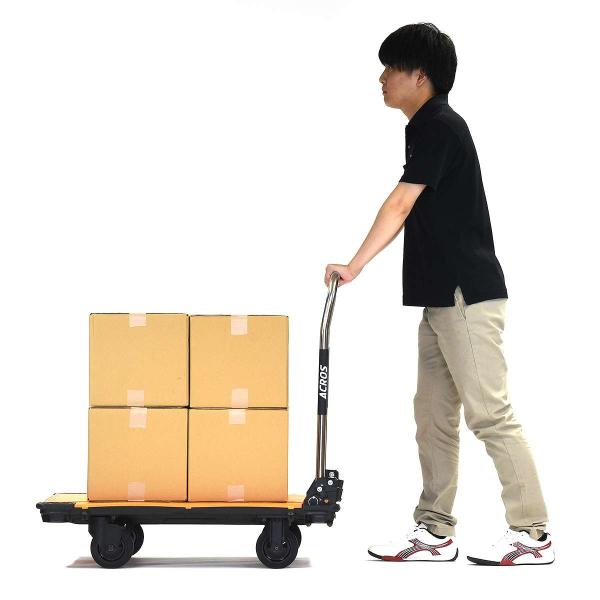 台車 法人限定 アクロスC キャスタータイプ SC-9060CAFT(スタンド付) ネイビー 矢崎化工 台車 折りたたみ 台車 手押し台車 運搬車 アクロス 台車_2