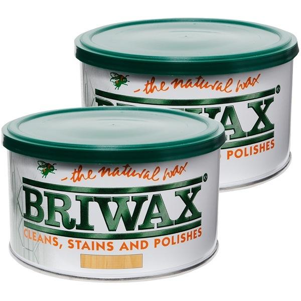 蜜蝋ワックス ブライワックス トルエンフリー 370ml ×2缶 アンティークブラウン BRIWAX 蜜蝋 テーブルワックス 家具用ワックス アンティークワックス
