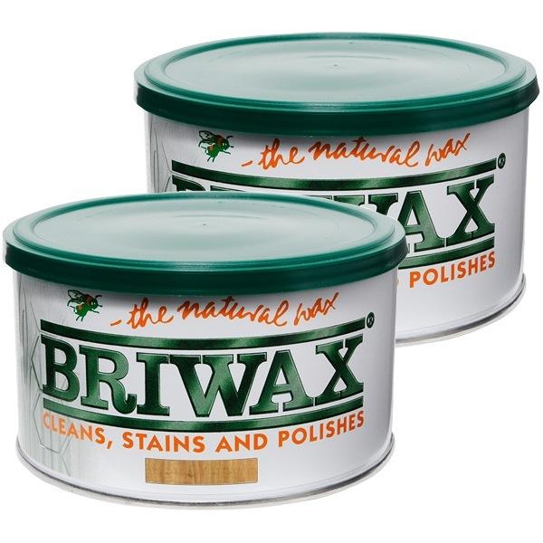 蜜蝋ワックス ブライワックス トルエンフリー 370ml ×2缶 オールドパイン BRIWAX 蜜蝋 テーブルワックス 家具用ワックス アンティークワックス