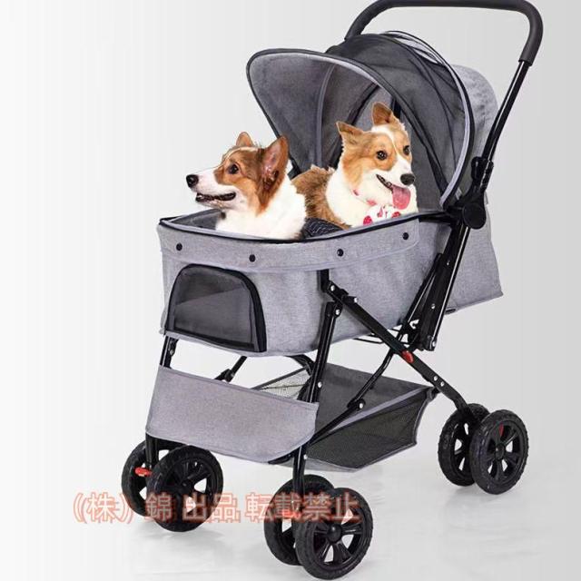 【オフ】ペットカート二方向制御小中型犬軽量折りたたみ猫犬柴犬コーキ多頭カート株式会社錦犬用ベビーカー取り外し可能4輪360°回転